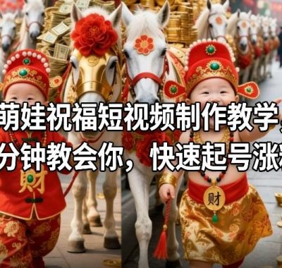 萌娃祝福短视频制作教学，5分钟教会你，快速起号涨粉