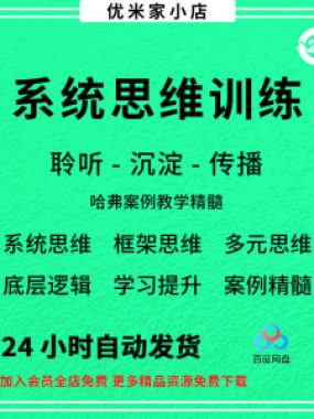 系统思维框架思维学习力低底层多元化思维逻辑视频课程合集思考学