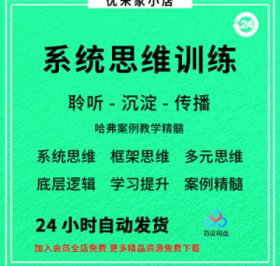 系统思维框架思维学习力低底层多元化思维逻辑视频课程合集思考学
