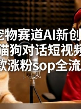 宠物赛道AI新创意，猫狗对话短视频，爆款涨粉sop全流程