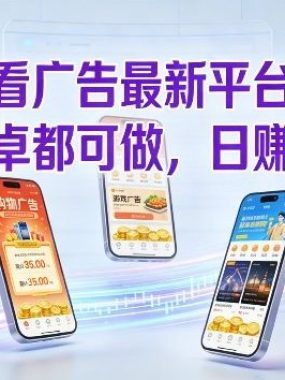 看广告最新平台，苹果安卓都可做，单机日撸几十，不用费脑【揭秘】