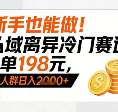 新手也能做！私域离异冷门赛道，一单198，精准人群日入1k+