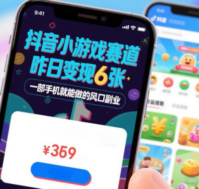 抖音小游戏赛道，昨日变现600+，零基础一部手机就能做的风口副业【揭秘】